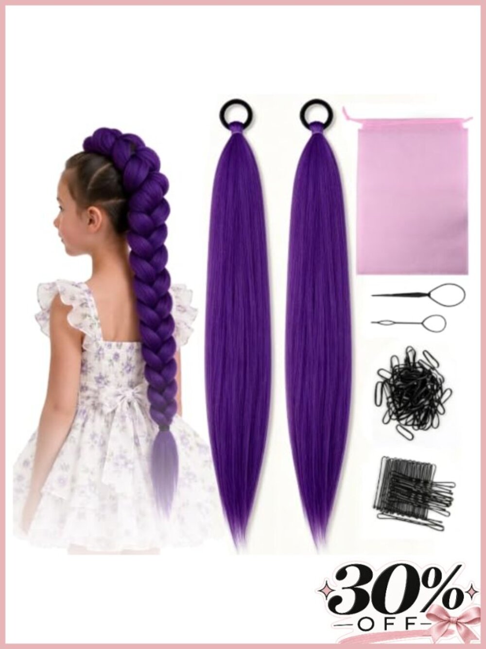 Pre-Stretched Braiding Hair Extensions 26" Synthetic, 2 Packs